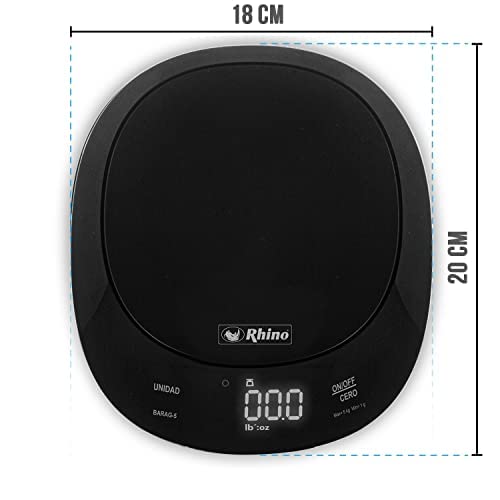Rhino BARAG-5 Báscula de Cocina Contra Agua 5 kg 1 g