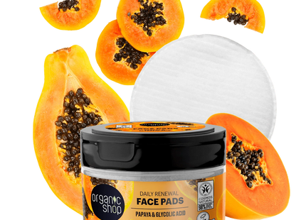 Organic Shop Pads micelares hidratantes papaya 20 piezaa
