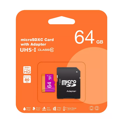 Memoria MicroSD ADATA Premier | 64GB | Clase 10 | UHS-I U1 | 50MB/s Lectura | 10MB/s Escritura | Con Adaptador SD