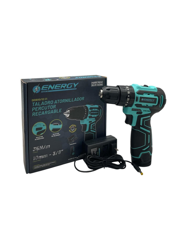 Energy Taladro Percutor Atornillador Recargable 12 V 10 mm, DDIB10/12 C1