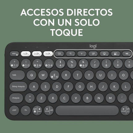 Teclado en Español Logitech Pebble Keys 2 K380S | 70% Compacto | Inalámbrico Bluetooth