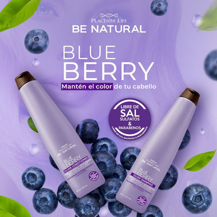 Acondicionador Matizante Placent Life Blue Berry Silver | 100ml | Neutraliza tonos amarillos | ideal para cabello rubio | con canas o decolorado