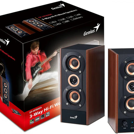 Parlantes Genius SP-HF800BT | 20W RMS | Bluetooth 5.3 | USB Playback | Madera