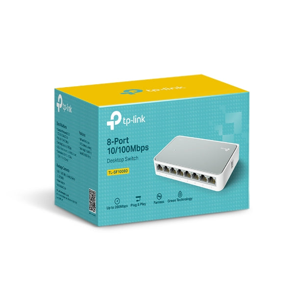 Switch TP-Link TL-SF1008D | 8 Puertos 10/100 Mbps | Plug and Play | Compacto y Eficiente