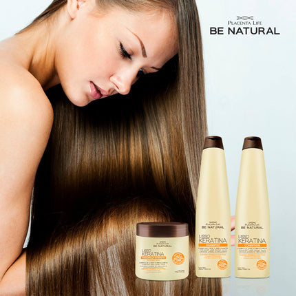 Acondicionador Lisso Keratina 350ml Placent Life | Para alisar y controlar el frizz del cabello rebelde
