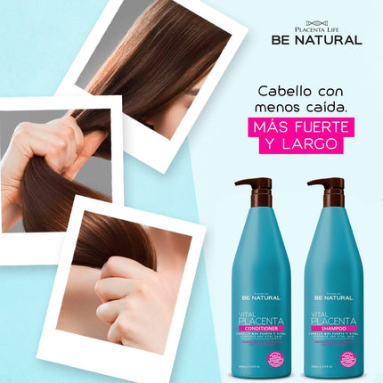 Shampoo Vital Placenta Placent Life | 1000ml | Fortalecimiento y nutrición intensiva | Ideal para cabello débil o quebradizo