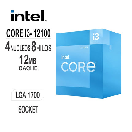 Procesador Intel Core i3-12100 | 12ª Gen | 3.3 GHz | LGA 1700