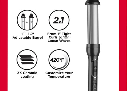 Pinza Rizadora 2 en 1 Revlon 1” | Para crear rizos y ondas con acabado profesional
