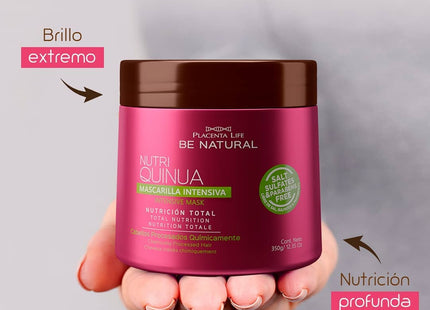 Mascarilla Intensiva Nutri Quinua Placent Life | 35g | Nutrición profunda para cabello seco o dañado