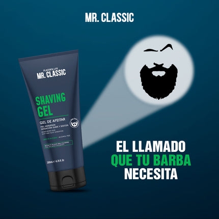 Gel para Afeitar Mr. Classic Placent Life | 200ml | Afeitado preciso y suave para piel sensible