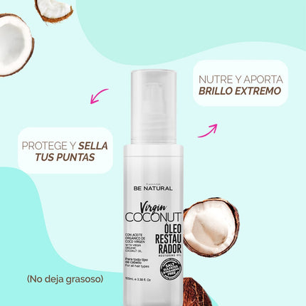 Aceite Reparador Coconut 50 ml | Placenta Life | Nutre intensamente, sella puntas y reduce el encrespado