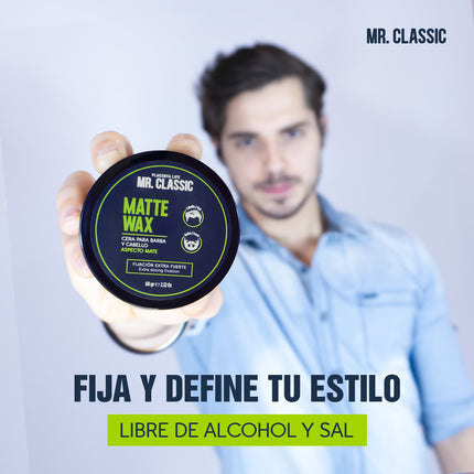 Cera Capilar Mr. Classic Matte Wax Placent Life | 60g | Fijación fuerte con acabado mate para peinados definidosCera Capilar Mr. Classic Matte Wax Placent Life | 60g | Fijación fuerte con acabado mate para peinados definidos