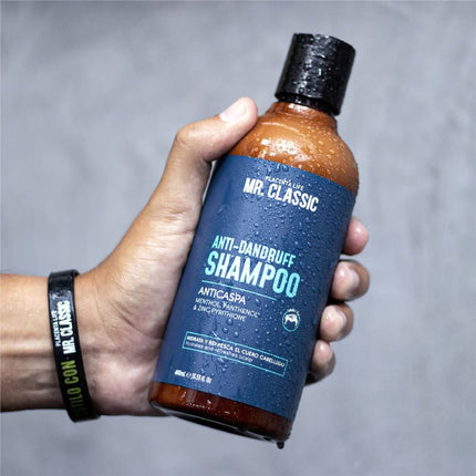 Shampoo Anticaspa Mr. Classic Placent Life | 400ml | Control efectivo de caspa y cuidado del cuero cabelludo irritado