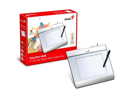 Tableta Gráfica Genius EasyPen i608 | 6” x 8” | 2048 Niveles de Presión | Resolución 5120 LPI | USB