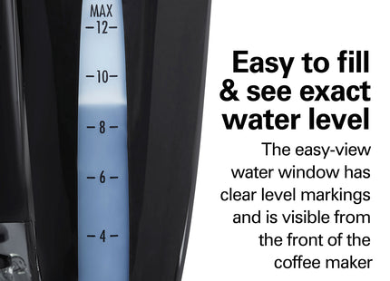 Hamilton Beach cafetera 12 tazas 49316G-MX, ventana de agua