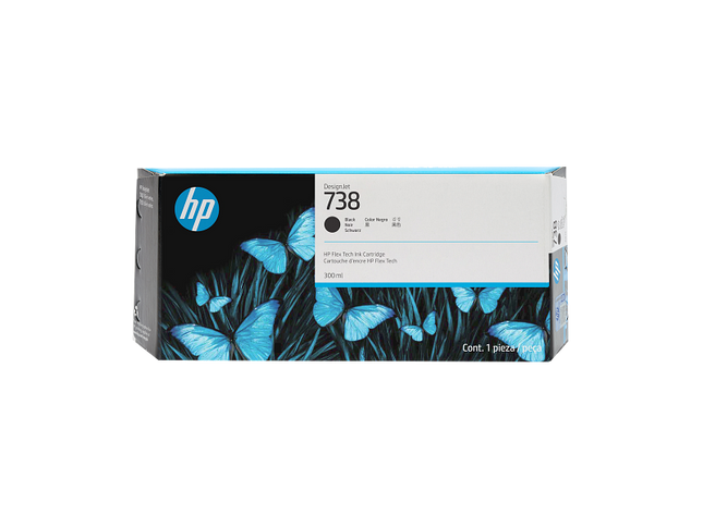 Cartucho Tinta DesignJet HP 738 Negro, 498N8A