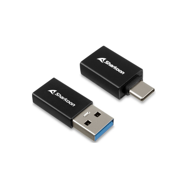 Adaptador Sharkoon OfficePal USB | USB-A a USB-C | USB-C a USB-A | Doble Conector | Transferencia de Alta Velocidad