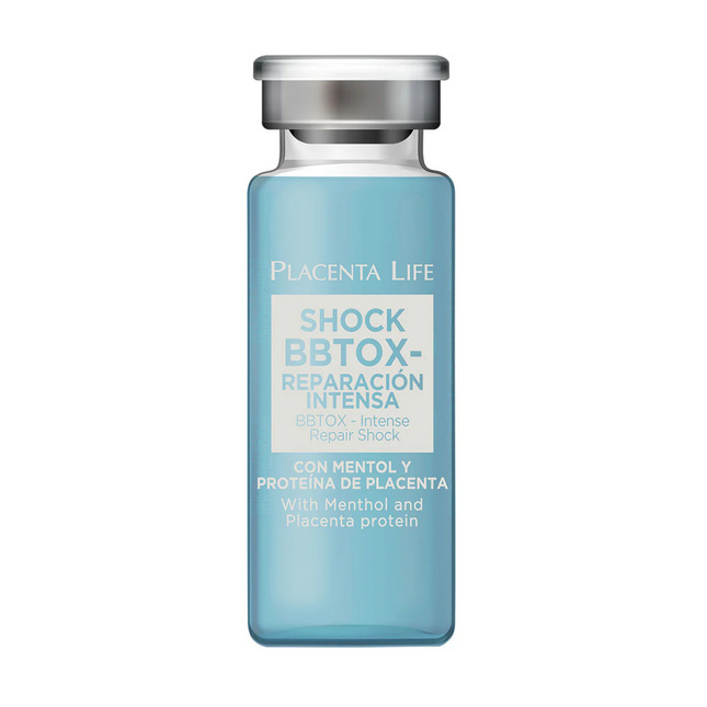 Ampolla Shock BBtox Reparación Intensiva 15ml Placent Life | Para restaurar y alisar profundamente el cabello dañado