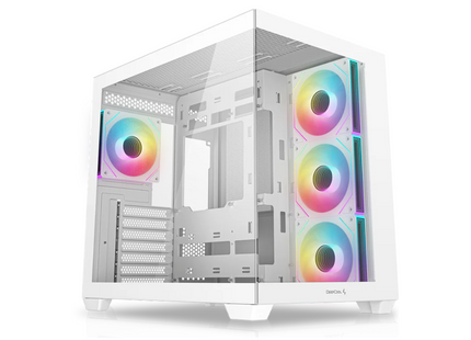 Case DeepCool CG530 4F WH R-CG530-WHADA4-G-1 | Torre Media | Plástico y Acero | 3 Ventiladores Laterales | 1 Ventilador Trasero | Blanco