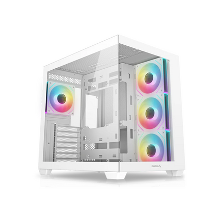 Case DeepCool CG530 4F WH R-CG530-WHADA4-G-1 | Torre Media | Plástico y Acero | 3 Ventiladores Laterales | 1 Ventilador Trasero | Blanco