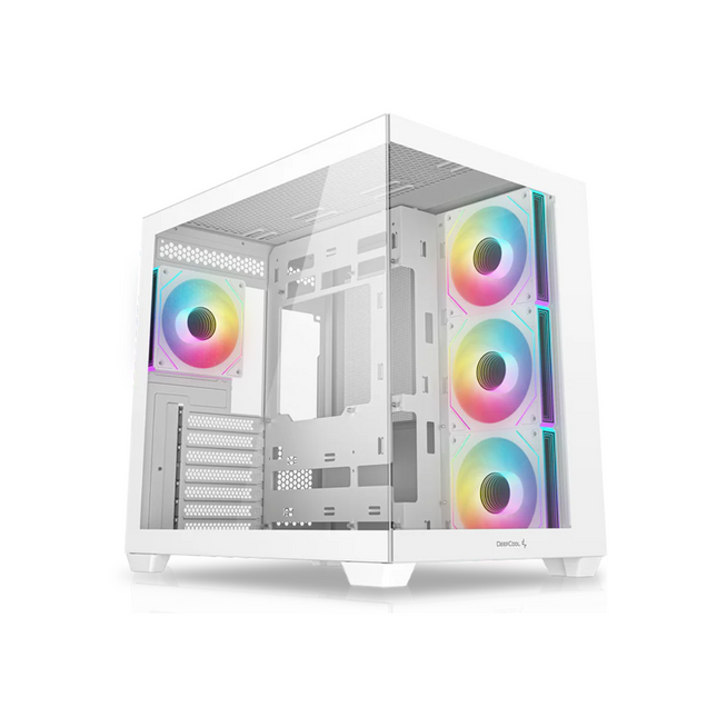 Case DeepCool CG530 4F WH R-CG530-WHADA4-G-1 | Torre Media | Plástico y Acero | 3 Ventiladores Laterales | 1 Ventilador Trasero | Blanco
