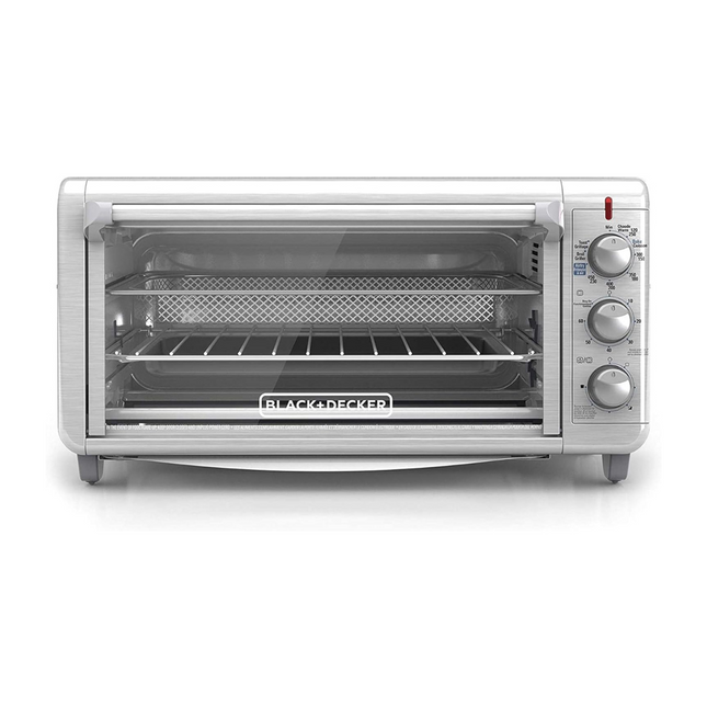 Horno con Freidora de Aire Black+Decker TO3265XSS‑LA | 30 L (8 rebanadas) | 1500 W | 5 Funciones | Panel con perillas
