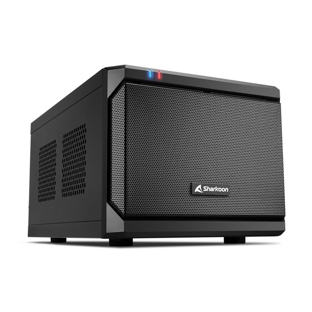 Caja Mini-ITX Sharkoon QB One Negra | 1x Ventilador 120mm | 2x USB 3.0 | 2x USB 2.0 | Compatible con GPU hasta 31.5 cm