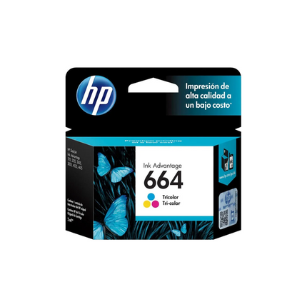 Tinta HP 664 Tricolor F6V28AL | Cartucho Original | 3 Colores | 100 Páginas | Inyección Térmica