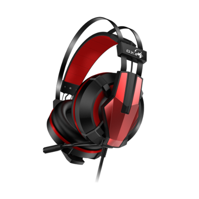 Headset Gaming Genius HS-G710V | 7.1 Surround | Vibración | USB | Micrófono con Cancelación de Ruido | Negro/Rojo