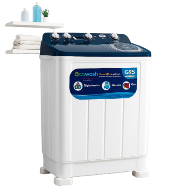 GRS GLT17W Lavadora Semiautomática de Carga Superior de 17 kg con Doble Tina
