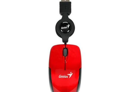 Mouse Genius RS2 Micro Traveler V2 óptico portátil con cable USB vista frontal