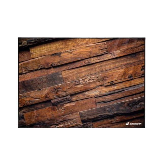Alfombrilla Sharkoon SFM12 Wood | Protección para Piso | 120cm Diámetro | Superficie Textil Antideslizante | Diseño Madera