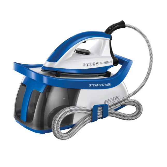 Plancha de Vapor Black+Decker Garment Care SS24430 | Generador 4.5 bar Vapor | Tanque 1.3 L | Azul