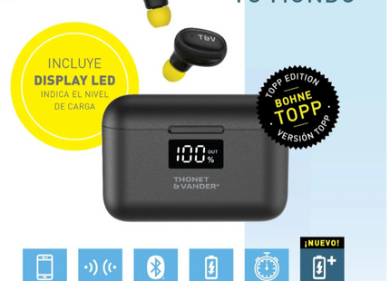 Audífono In-Ear Thonet & Vander BOHNE TOPP | Bluetooth 5.0 | Caja de Carga con Power Bank Integrado