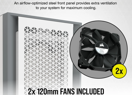 Case Gaming Corsair 5000D Airflow | Mid Tower ATX | Vidrio Templado | Blanco | CC-9011211-WW