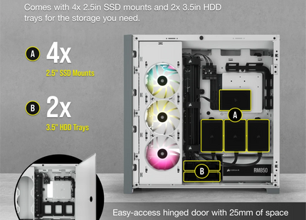 Case Gaming Corsair 5000D Airflow | Mid Tower ATX | Vidrio Templado | Blanco | CC-9011211-WW