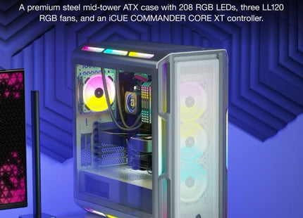 Case Gaming Corsair iCUE 5000T | ATX RGB | Tempered Glass | Mid Tower | Smart White