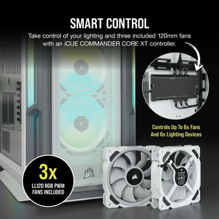 Case Gaming Corsair iCUE 5000T | ATX RGB | Tempered Glass | Mid Tower | Smart White