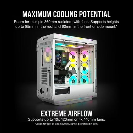 Case Gaming Corsair iCUE 5000T | ATX RGB | Tempered Glass | Mid Tower | Smart White