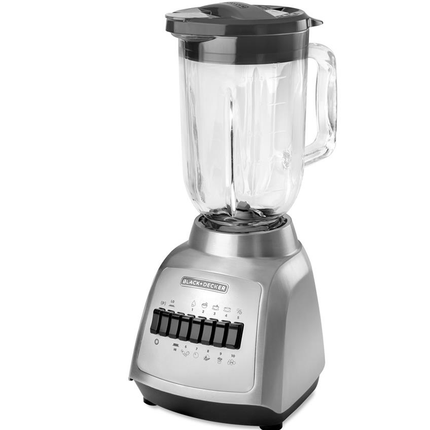 Licuadora Black+Decker BLBD210GSS | 550 W | 10 Velocidades + Pulso | Jarra Vidrio 1.25 L | Gris Metálico