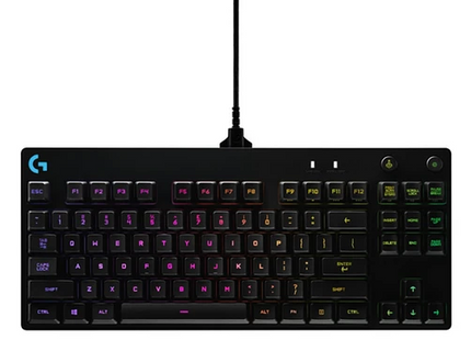 Teclado Gaming Logitech G PRO TKL mecánico RGB vista frontal completa