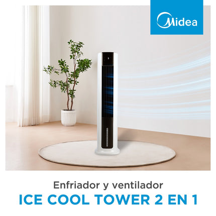 Ventilador Midea Ice Cool Tower MAC46TFBW‑CA | 42″ | AirCooler 2 en 1 | Blanco