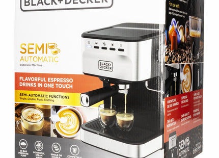 Cafetera Espresso Black + Decker EM0312-0SDLA | 20 Bar | Semiautomática