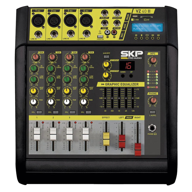 SKP VZ-40II mezcladora amplificada 4 canales 1600W