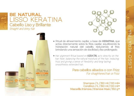 Acondicionador Alisante Placent Life Liso Keratina | 1000ml | Controla el frizz | suaviza y alinea el cabello rebelde