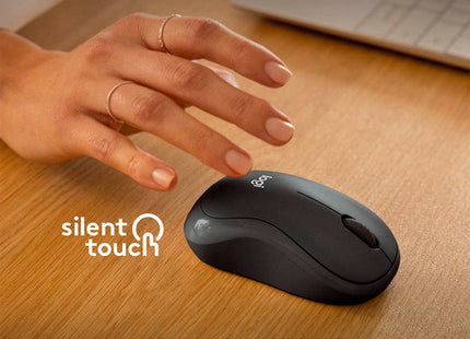 Mouse Logitech M240 Business vista trasera con acabado grafito mate