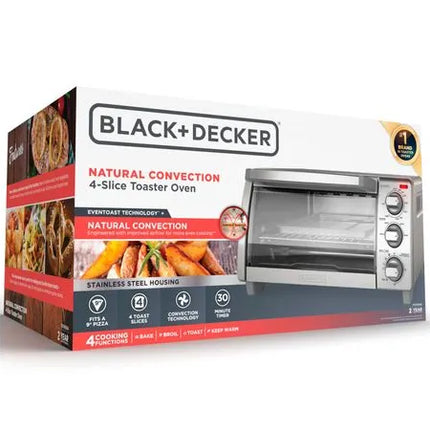 Horno Tostador Black+Decker TO1745SSG‑LA | 30 L / 4 Rebanadas | 1150 W | Convección Natural | 4 Funciones | Acero Inoxidable