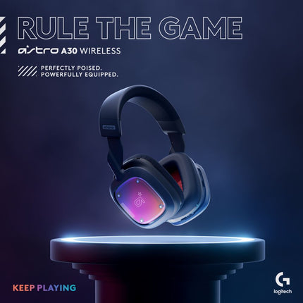 Headset Logitech Astro Gaming A30 Gen 2 | Inalámbrico y Cableado | Micrófono Desmontable | Navy Red