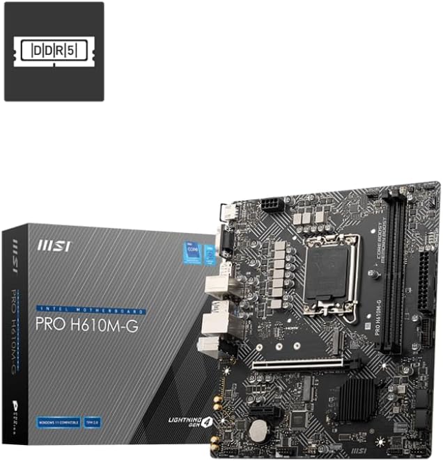 Socket LGA1700 y slots de memoria DDR5 de la motherboard MSI H610M-G