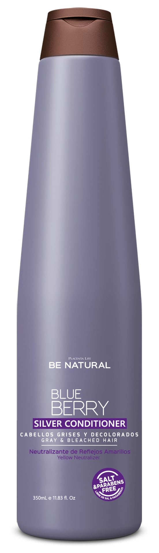 Acondicionador Blue Berry Silver 350ml Placent Life | Neutraliza tonos amarillos y da brillo al cabello